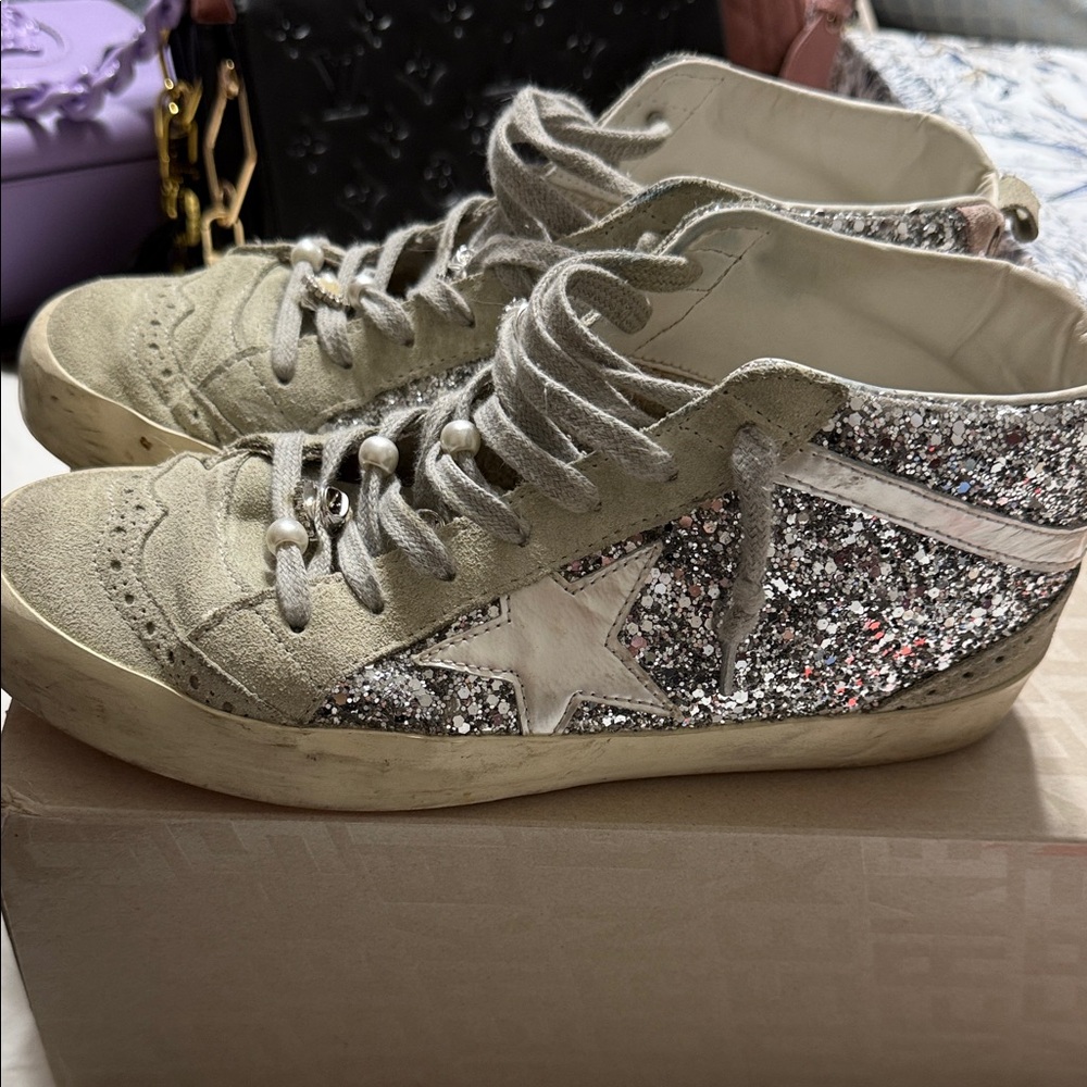 Golden Goose Glitter Star High-Top Sneakers size 40